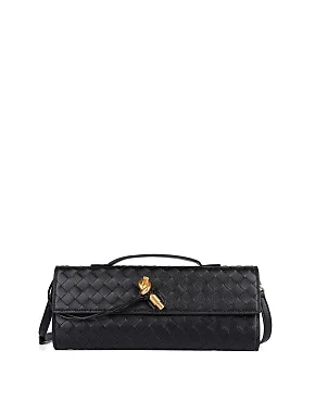 Женский клатч кожаный черный - фото  - Miraton