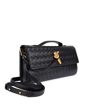 Женский клатч кожаный черный - фото 5 - Miraton