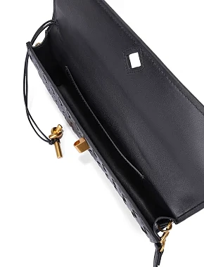 Женский клатч кожаный черный - фото 6 - Miraton