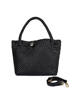 Женская сумка шоппер кожаная черная - фото 5 - Miraton