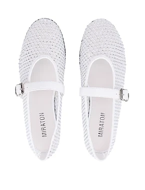 Жіночі балетки з сітки білі - фото 5 - Miraton