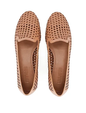 Женские слиперы кожаные коричневые - фото 1 - Miraton