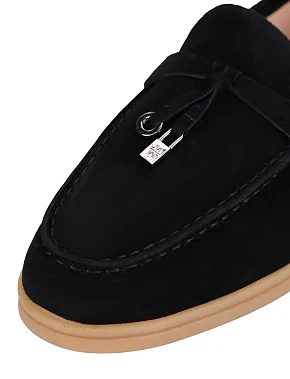 Женские слиперы велюровые черные - фото 4 - Miraton