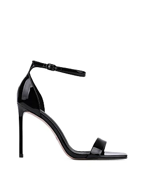 Жіночі босоніжки лакові чорні - фото  - Miraton