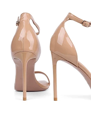 Жіночі босоніжки лакові бежеві - фото 1 - Miraton