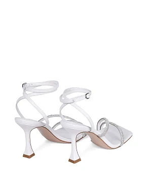 Жіночі босоніжки шкіряні білі - фото 4 - Miraton