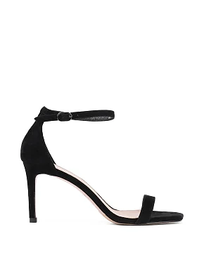 Жіночі босоніжки велюрові чорні - фото  - Miraton