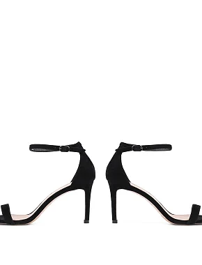 Жіночі босоніжки велюрові чорні - фото 1 - Miraton