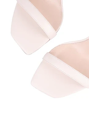 Жіночі босоніжки шкіряні рисового кольору - фото 4 - Miraton