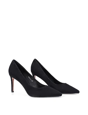 Женские туфли велюровые черные - фото 2 - Miraton