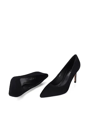 Женские туфли велюровые черные - фото 4 - Miraton