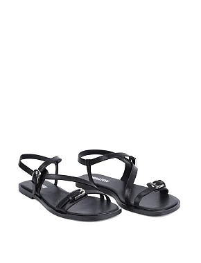 Жіночі шкіряні сандалі чорні - фото 2 - Miraton