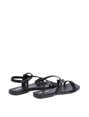 Жіночі шкіряні сандалі чорні - фото 3 - Miraton