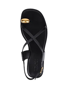 Женские сандалии кожаные черные - фото 2 - Miraton