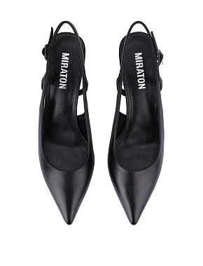 Жіночі туфлі шкіряні чорні - фото 5 - Miraton