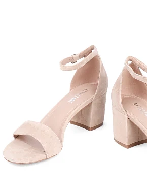 Женские босоножки велюровые бежевые - фото 1 - Miraton