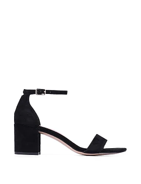 Жіночі босоніжки велюрові чорні - фото  - Miraton