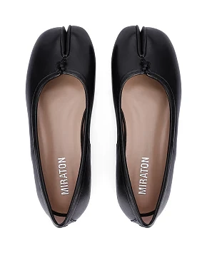 Жіночі балетки шкіряні чорні - фото 1 - Miraton