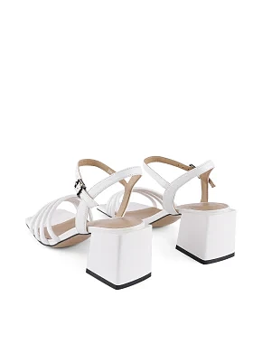 Жіночі босоніжки шкіряні білі - фото 2 - Miraton