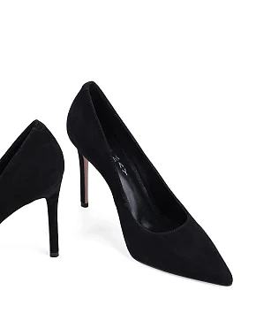 Женские туфли велюровые черные - фото 1 - Miraton