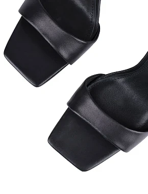 Жіночі босоніжки шкіряні чорні - фото 4 - Miraton