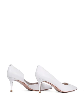 Женские туфли кожаные белые - фото 3 - Miraton