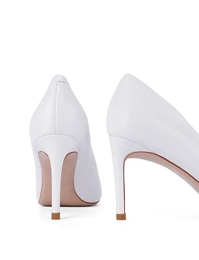 Женские туфли кожаные белые - фото 4 - Miraton