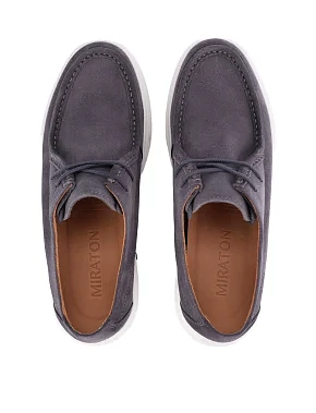 Чоловічі туфлі замшеві сірі - фото 3 - Miraton