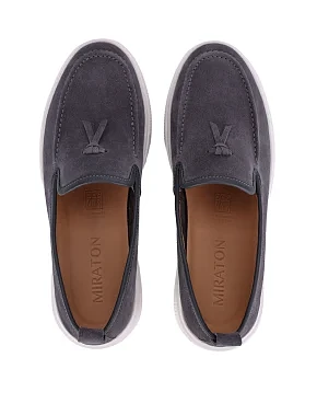 Чоловічі туфлі замшеві сірі - фото 3 - Miraton