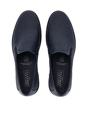 Чоловічі сліпони шкіряні сині - фото 3 - Miraton