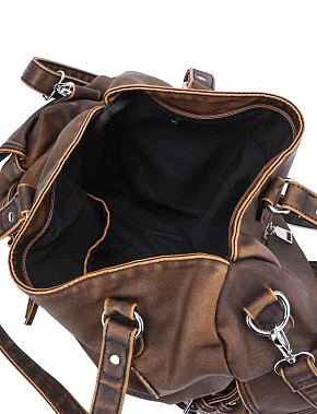 Жіноча сумка тоут зі штучної шкіри кемел - фото 5 - Miraton