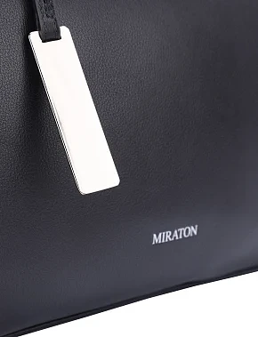 Женская сумка тоут кожаная черная - фото 4 - Miraton