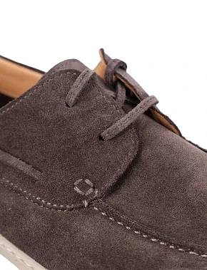 Мужские туфли замшевые серые - фото 5 - Miraton