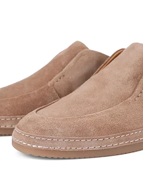 Мужские туфли замшевые бежевые - фото 4 - Miraton