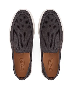 Чоловічі туфлі з нубуку сірі - фото 3 - Miraton