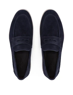 Чоловічі туфлі замшеві сині - фото 3 - Miraton