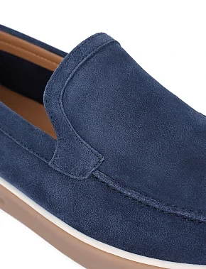 Чоловічі туфлі замшеві сині - фото 4 - Miraton