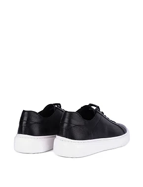 Мужские кеды кожаные черные - фото 2 - Miraton