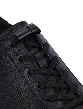 Мужские кеды кожаные черные - фото 4 - Miraton