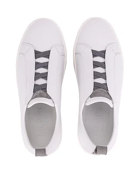 Мужские кеды кожаные белые - фото 3 - Miraton