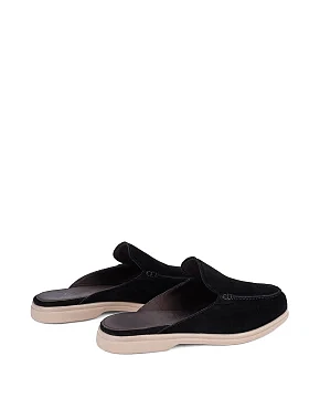 Мужские сабо замшевые черные - фото 2 - Miraton