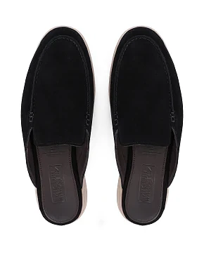 Мужские сабо замшевые черные - фото 3 - Miraton