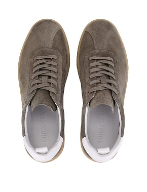 Мужские кеды замшевые зеленые - фото 3 - Miraton