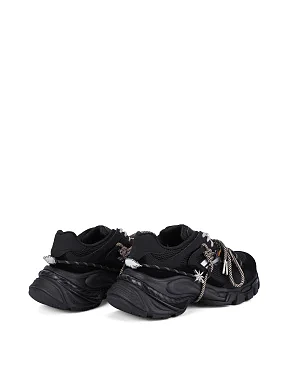 Жіночі кросівки зі штучної шкіри чорні - фото 3 - Miraton