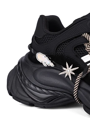 Жіночі кросівки зі штучної шкіри чорні - фото 4 - Miraton