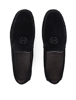 Чоловічі мокасини замшеві чорні - фото 3 - Miraton