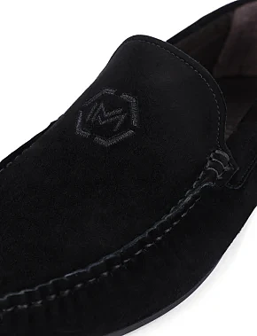 Чоловічі мокасини замшеві чорні - фото 4 - Miraton