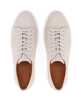 Мужские кеды кожаные белые - фото 3 - Miraton