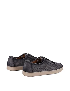 Мужские кеды замшевые серые - фото 2 - Miraton