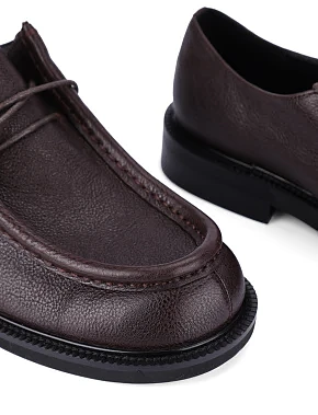 Жіночі туфлі шкіряні темно-коричневі - фото 4 - Miraton